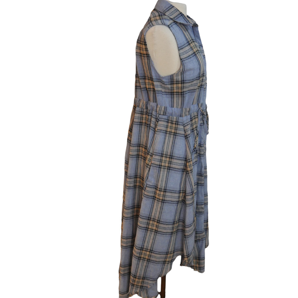 JODIFL NWT Blue Plaid Sleeveless Boutique Dress Size Medium - Picture 4 of 9